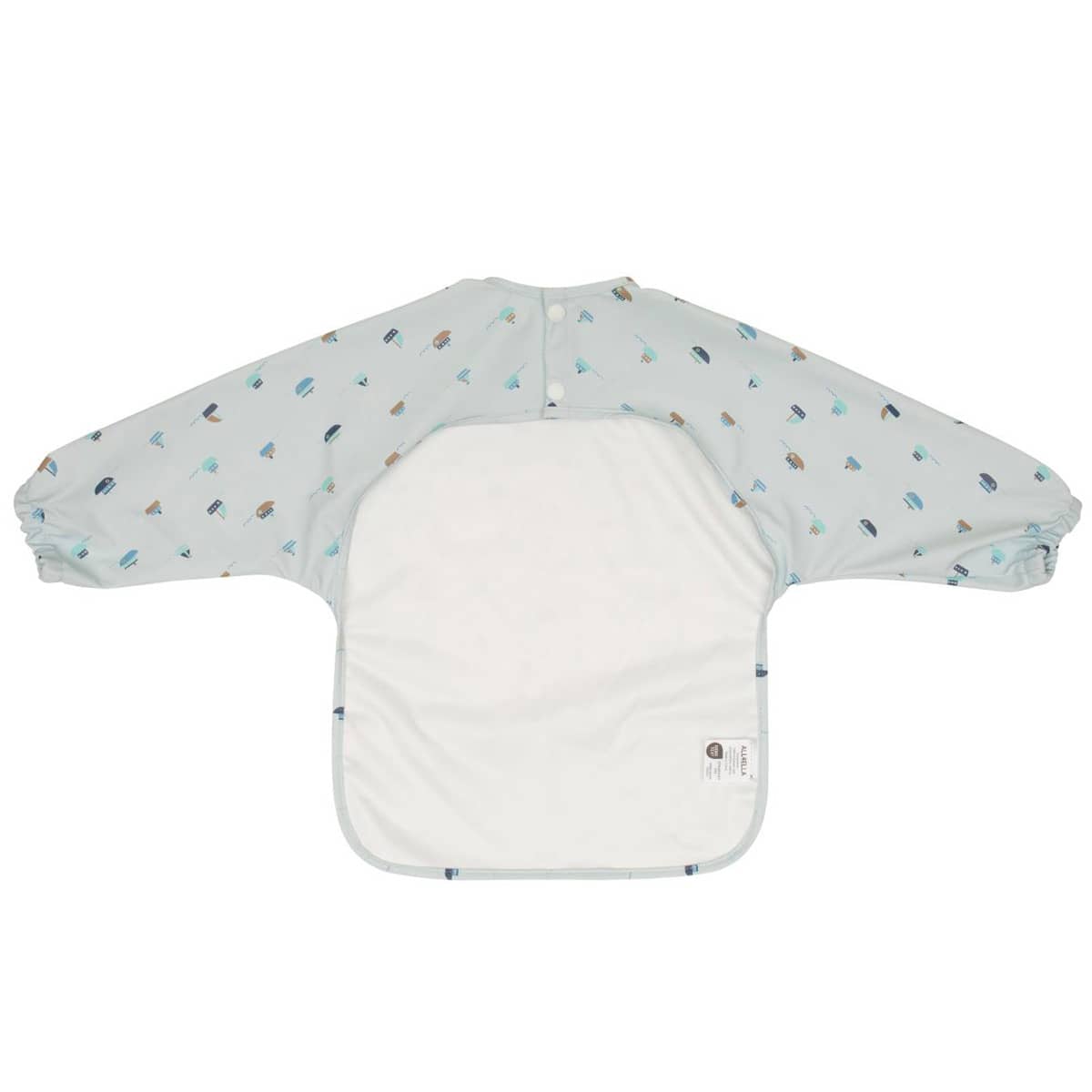 All4Ella Recycled Long Sleeve Bib - Sail Boats