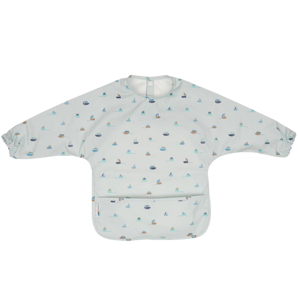 All4Ella Recycled Long Sleeve Bib - Sail Boats