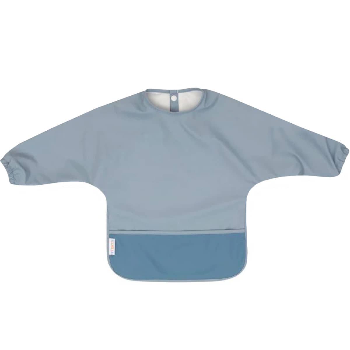 All4Ella Recycled Long Sleeve Bib - Two-tone Light Blue