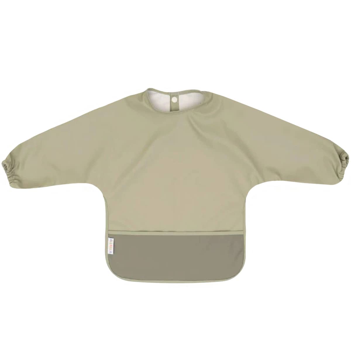 All4Ella Recycled Long Sleeve Bib - Two-tone Light Sage