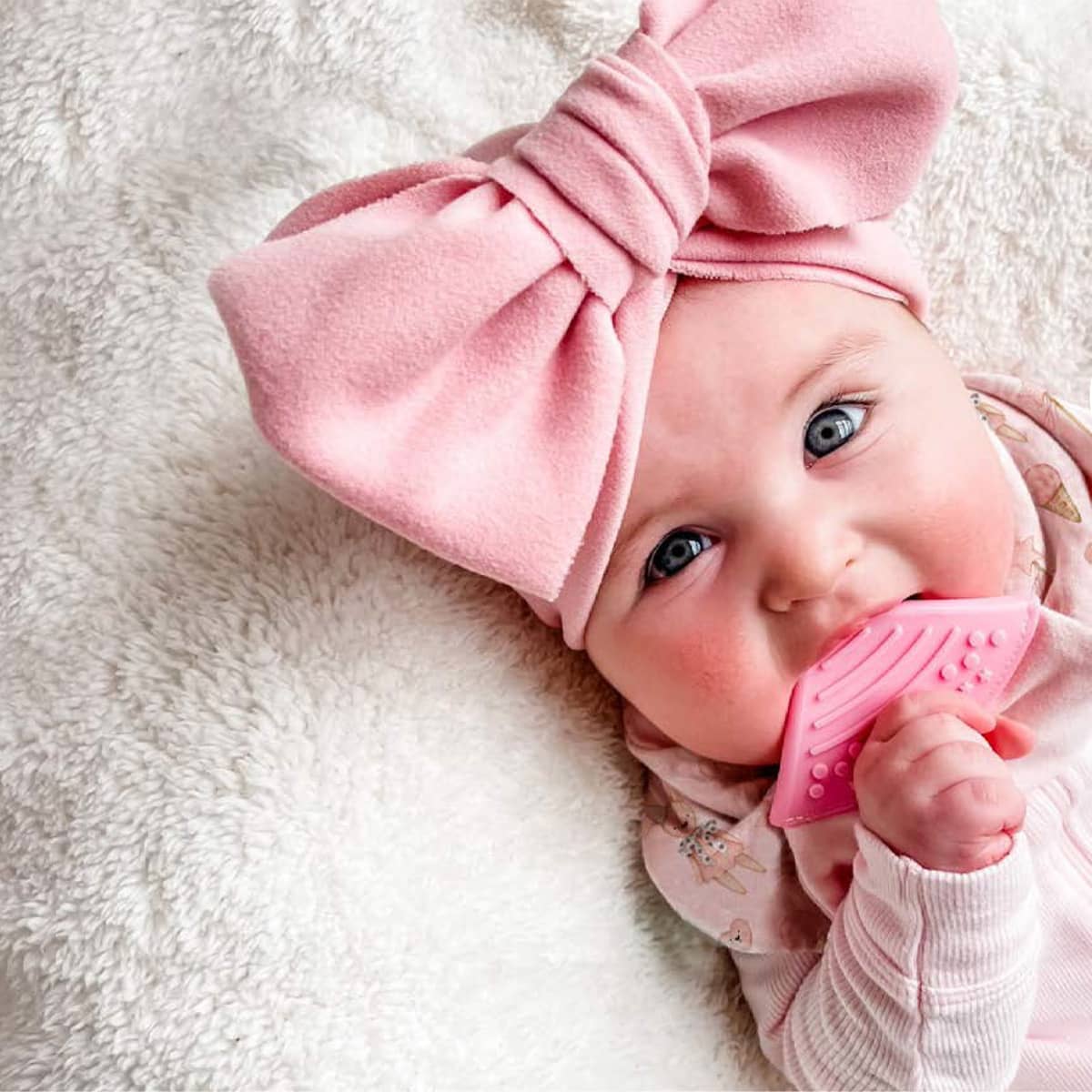 All4Ella Reversible Bandana Bib with Silicone Teether - Ice Creams