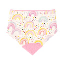 All4Ella Reversible Bandana Bib with Silicone Teether - Watercolour Rainbow