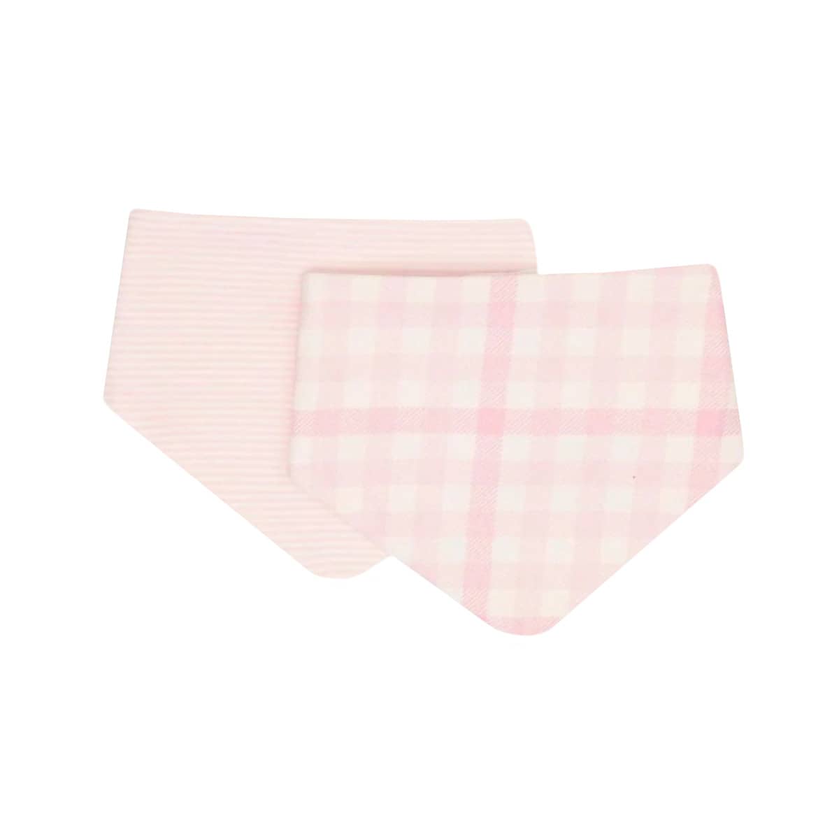 All4Ella Reversible Bandana Bibs 2pk - Gingham Pink