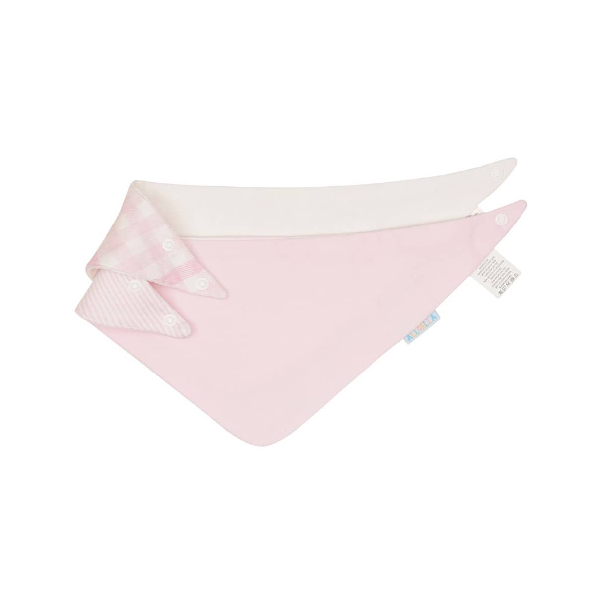 All4Ella Reversible Bandana Bibs 2pk - Gingham Pink