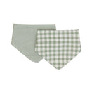 All4Ella Reversible Bandana Bibs 2pk - Gingham Sage