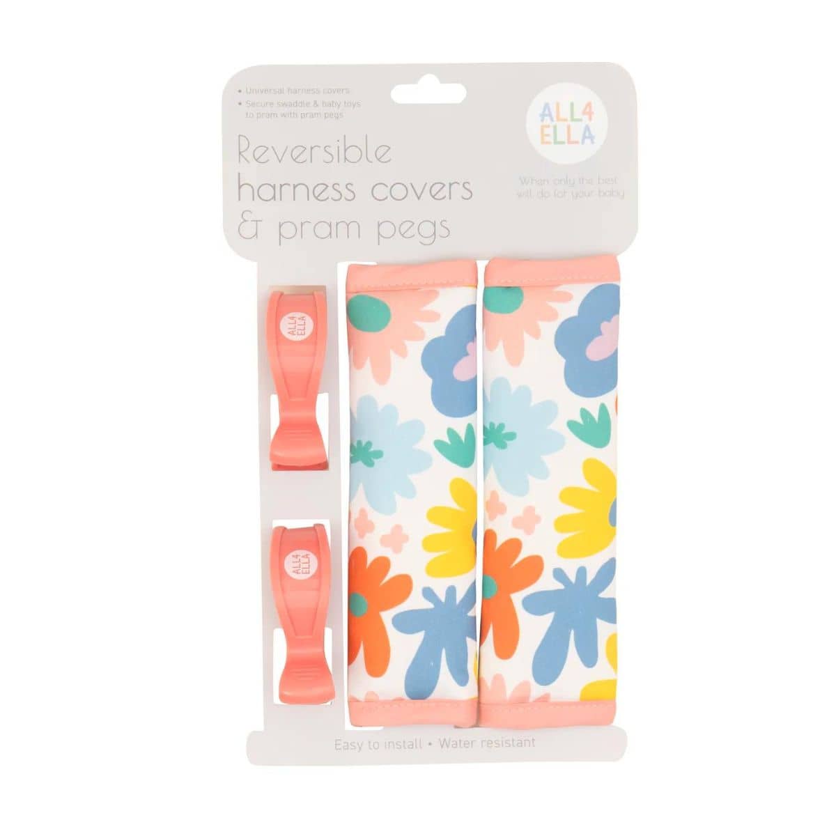 All4Ella Harness Covers and Pram Pegs - Bright Floral