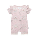 Aster & Oak Short Sleeve Zip Romper - Carousel Ponies