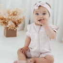 Aster & Oak Short Sleeve Zip Romper - Eve Floral