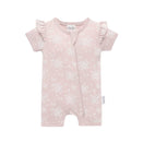 Aster & Oak Short Sleeve Zip Romper - Eve Floral