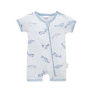 Aster & Oak Short Sleeve Zip Romper - Under the Sea