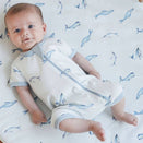 Aster & Oak Short Sleeve Zip Romper - Under the Sea