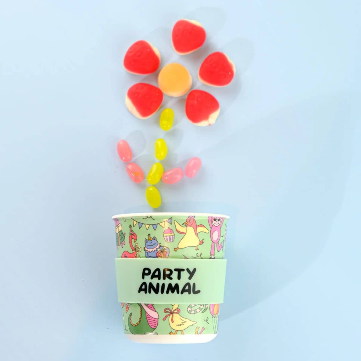 BBcino Reusable Cup - 240ml BambinoCino - Party Animal in Green