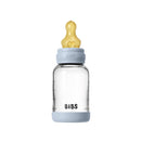 BIBS Baby Glass Bottle Set - Latex Teat - 120ml - Baby Blue