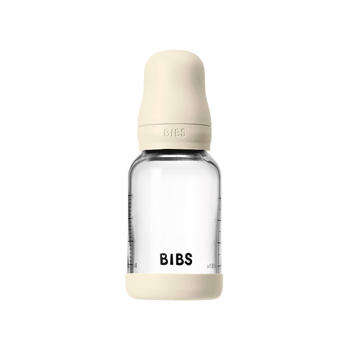 BIBS Baby Glass Bottle Set - Latex Teat - 120ml - Ivory
