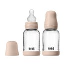 BIBS Baby Glass Bottle Complete Set - Silicone Teat - 120ml - Blush