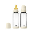 BIBS Baby Glass Bottle Complete Set - Latex Teat - 240ml - Ivory