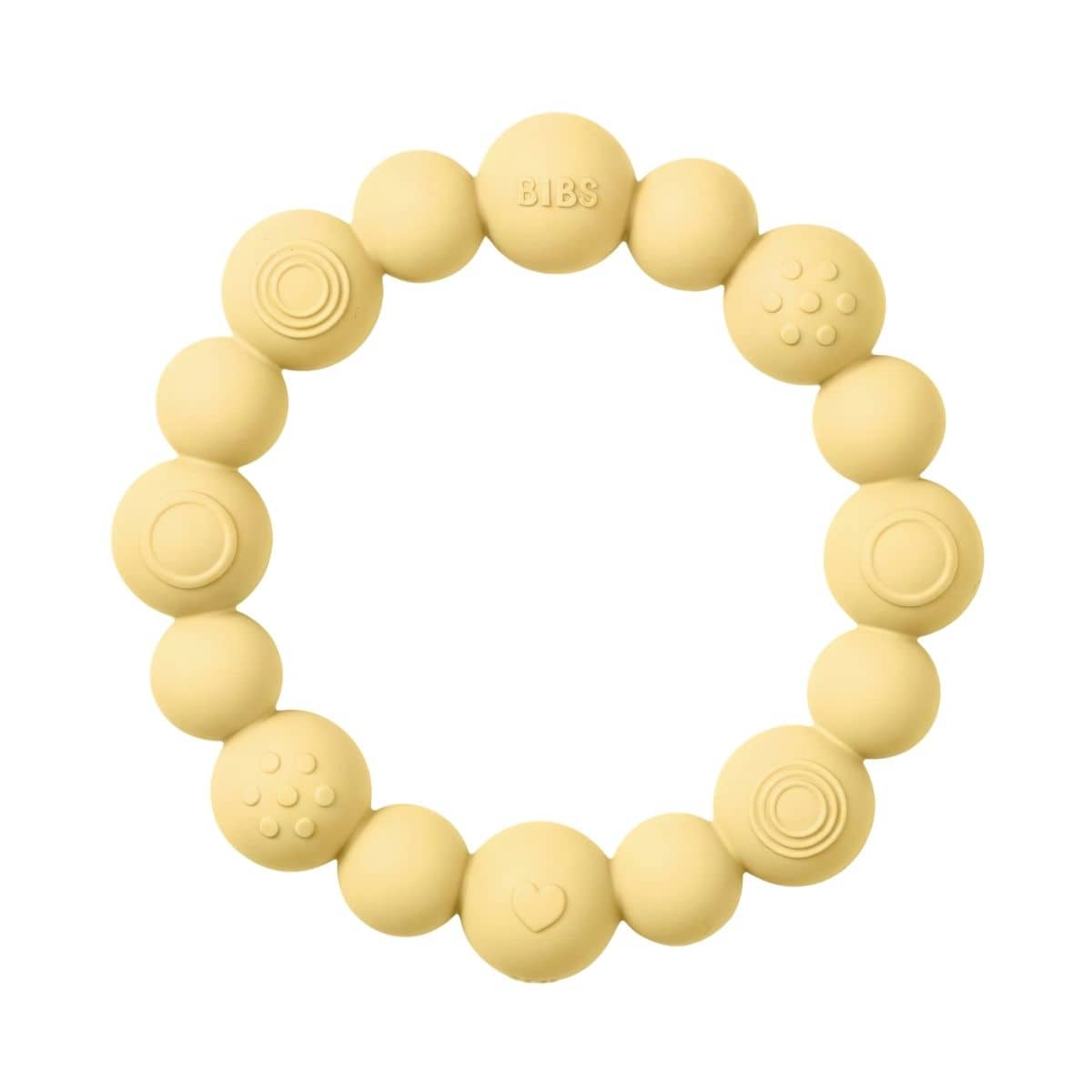 BIBS Beaded Teething Ring - Pale Butter
