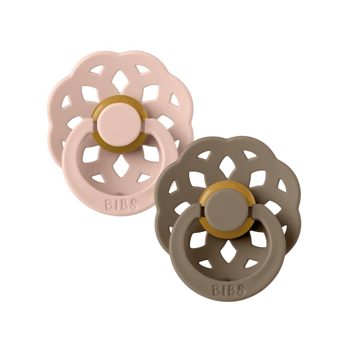 BIBS Boheme Dummies - Round | Latex - Blush Dark Oak