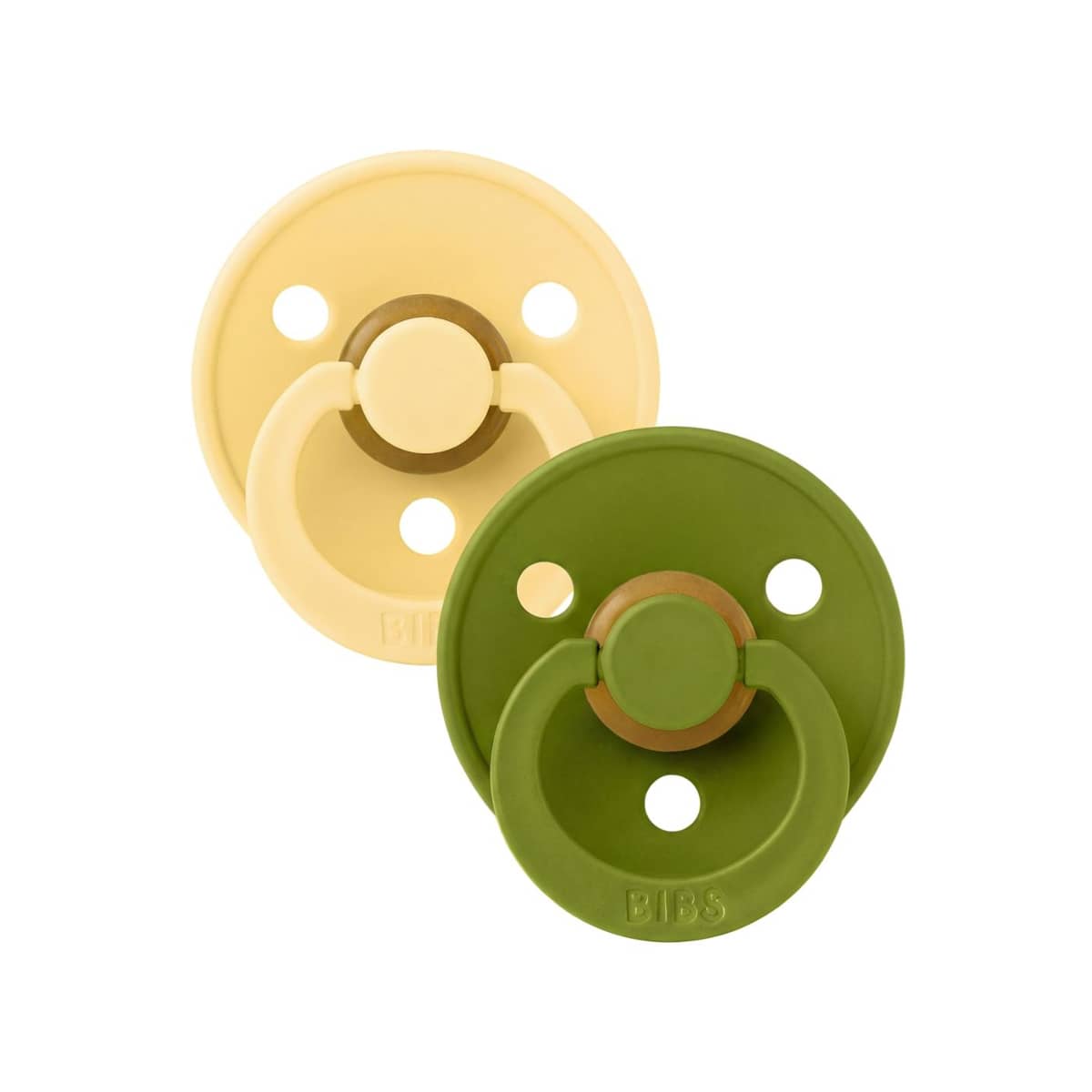 BIBS Colour Dummies - Round - Pale Butter Wasabi