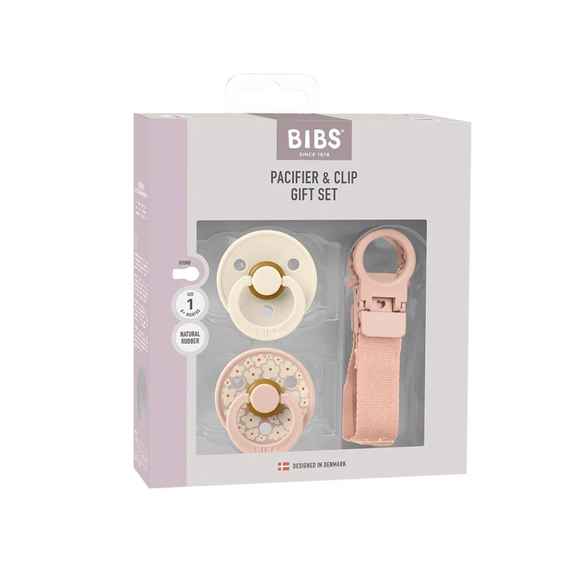 BIBS Colour Dummy + Loop Gift Set - Blush