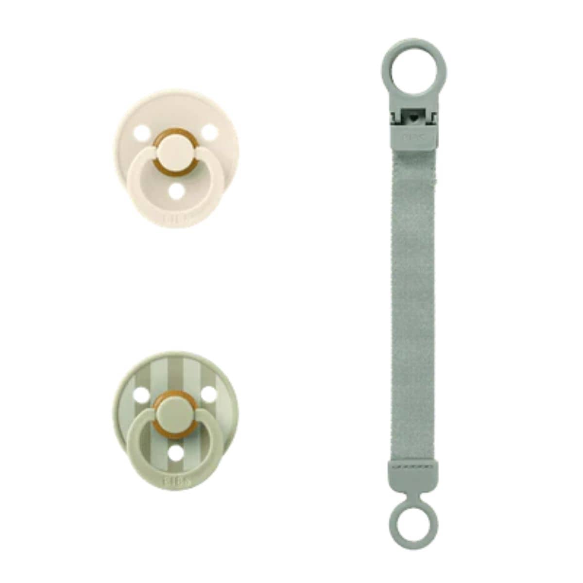 BIBS Colour Dummy + Loop Gift Set - Sage