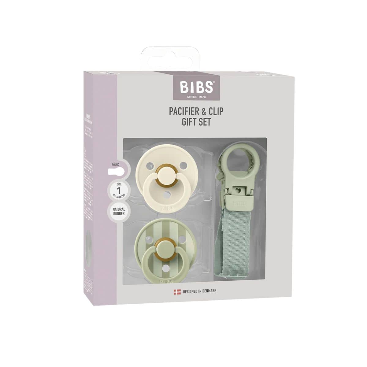 BIBS Colour Dummy + Loop Gift Set - Sage