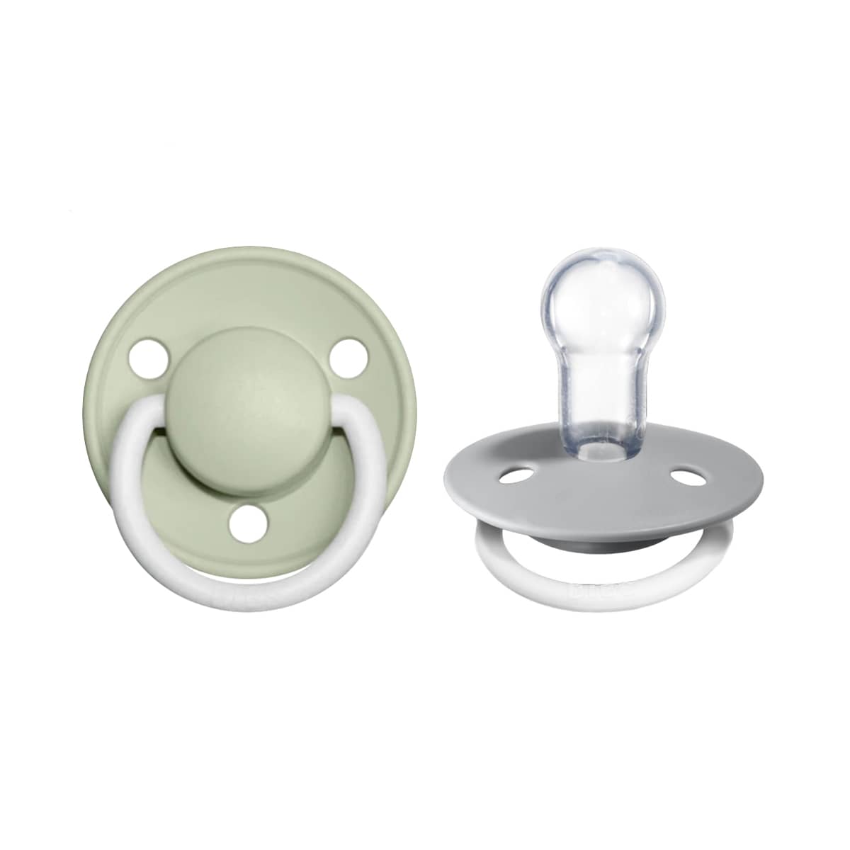 BIBS De Lux Dummies - Round | One Size | Silicone Night - Sage Cloud