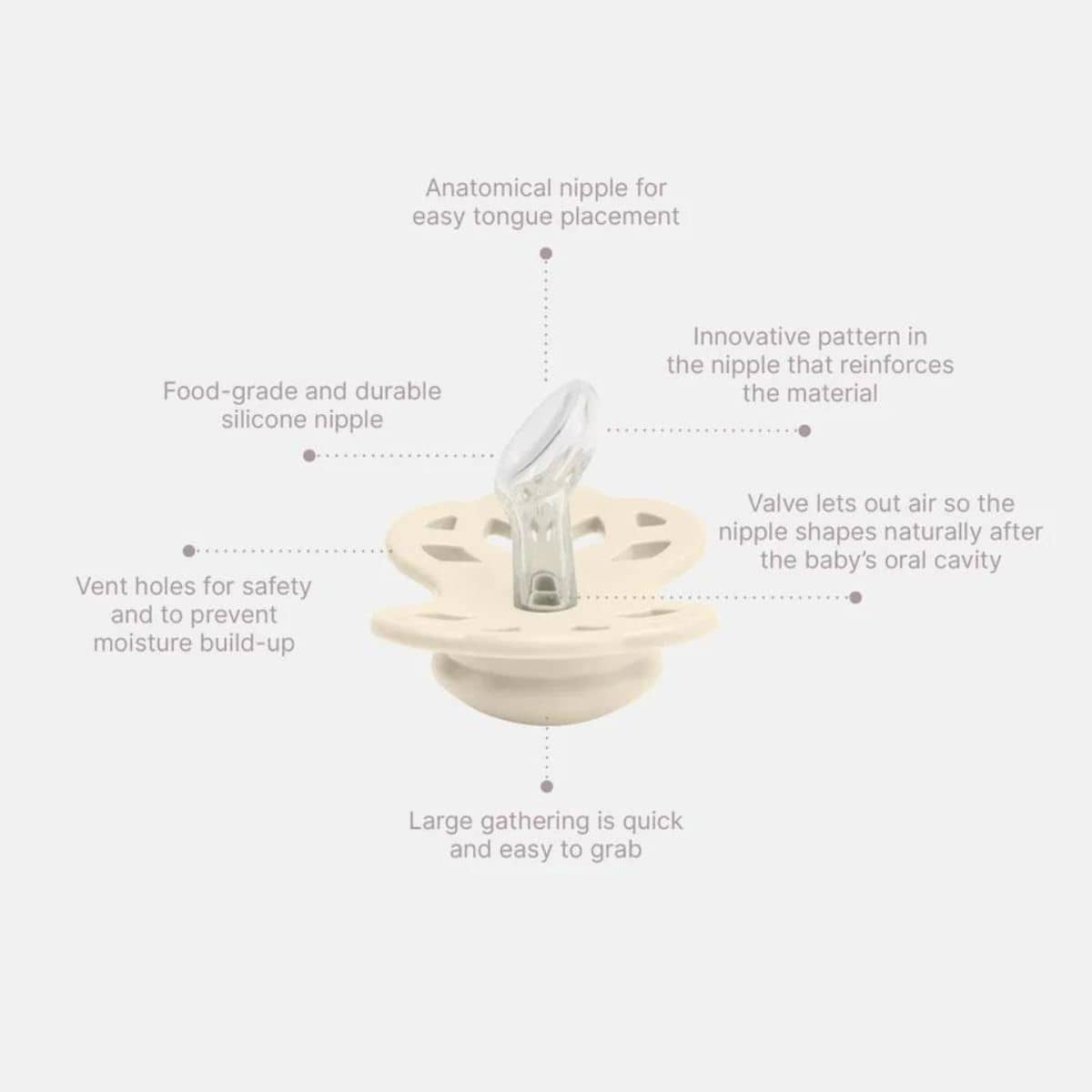 BIBS Infinity Dummies - Anatomical Silicone - Ivory/Sage