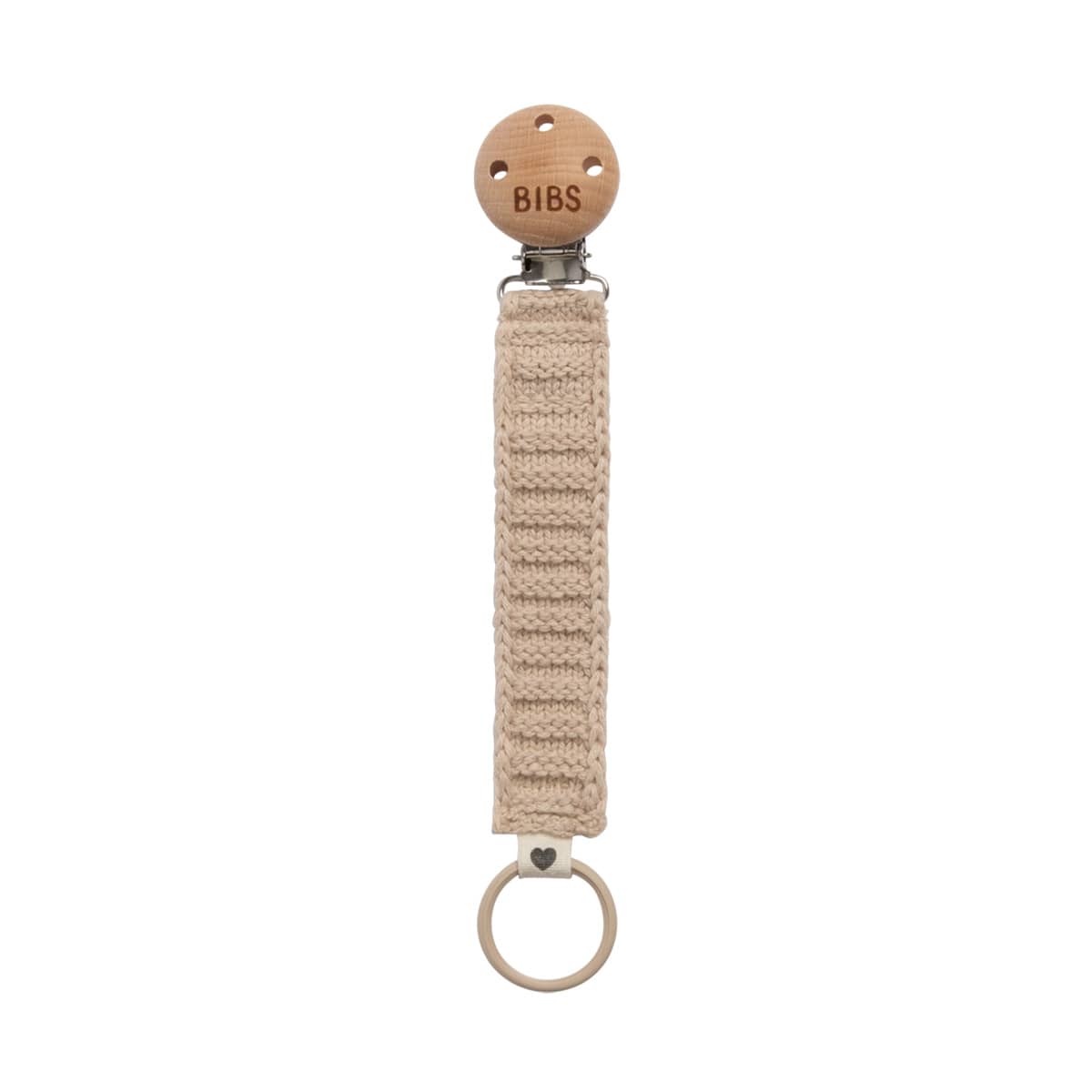 BIBS Knitted Pacifier Clip - Vanilla