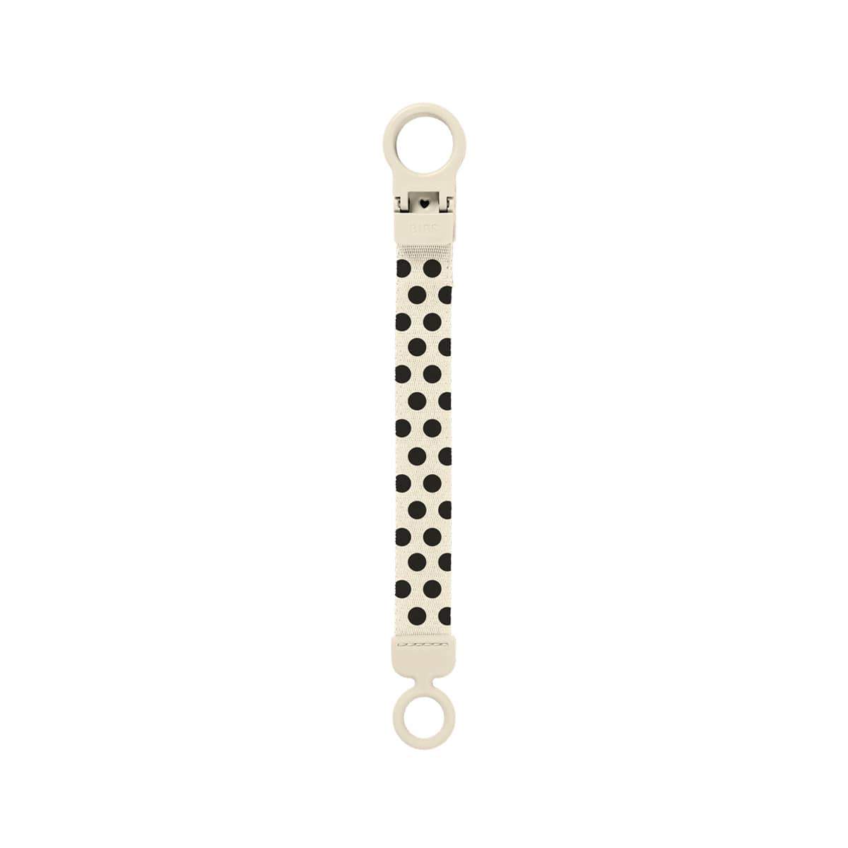BIBS Pacifier Clip Loop - Polka Ivory/Black
