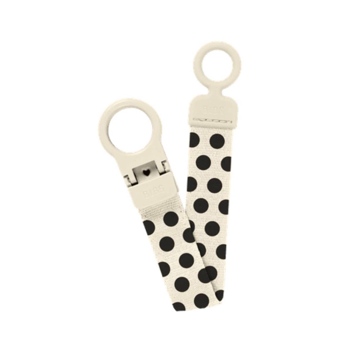 BIBS Pacifier Clip Loop - Polka Ivory/Black