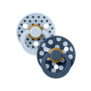 BIBS Polka Studio Colour Dummies - Round - Baby Blue and Steel Blue