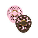 BIBS Polka Studio Colour Dummies - Round - Baby Pink and Mocha
