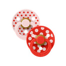 BIBS Polka Studio Colour Dummies - Round - Blossom and Candy Apple