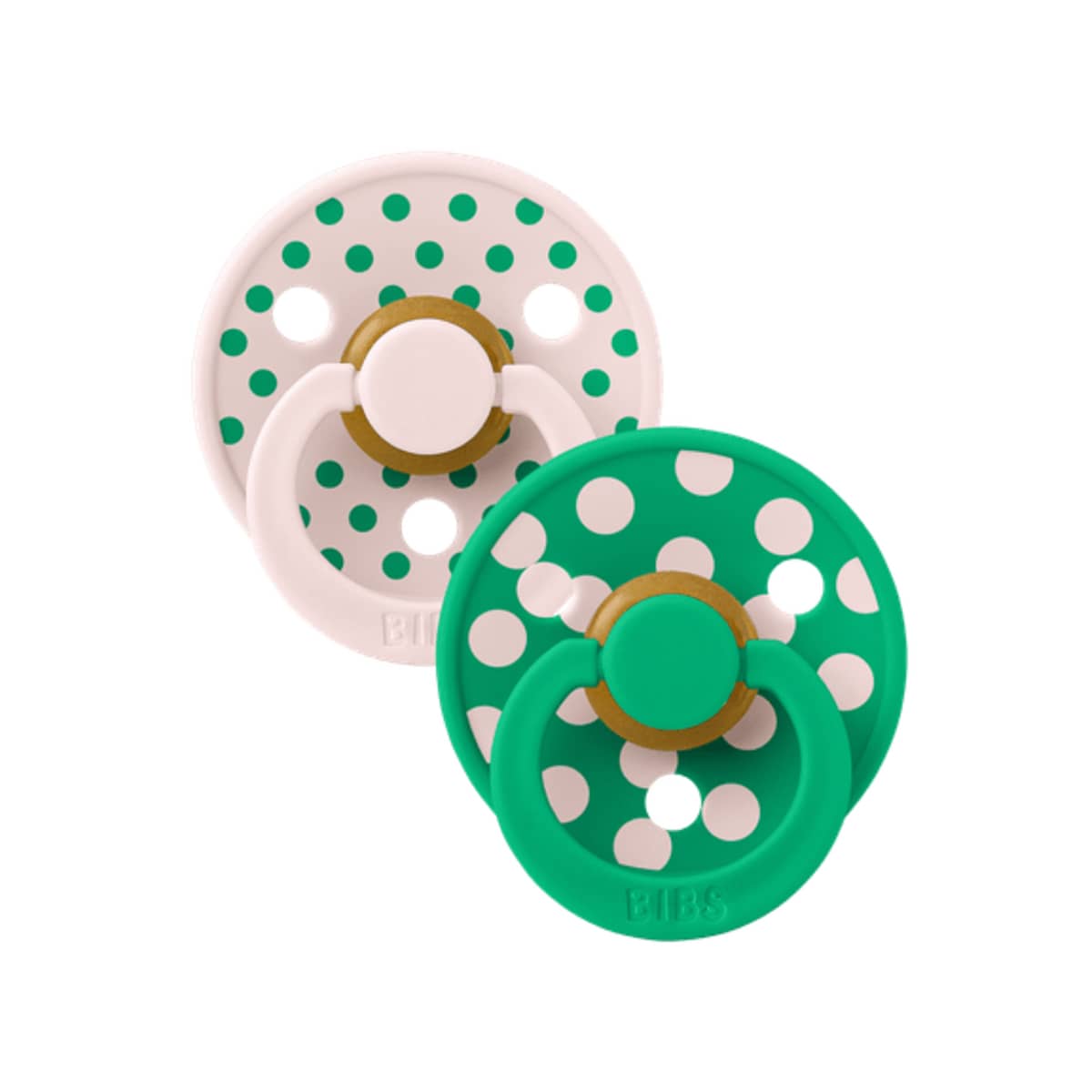 BIBS Polka Studio Colour Dummies - Round - Petal and Cactus