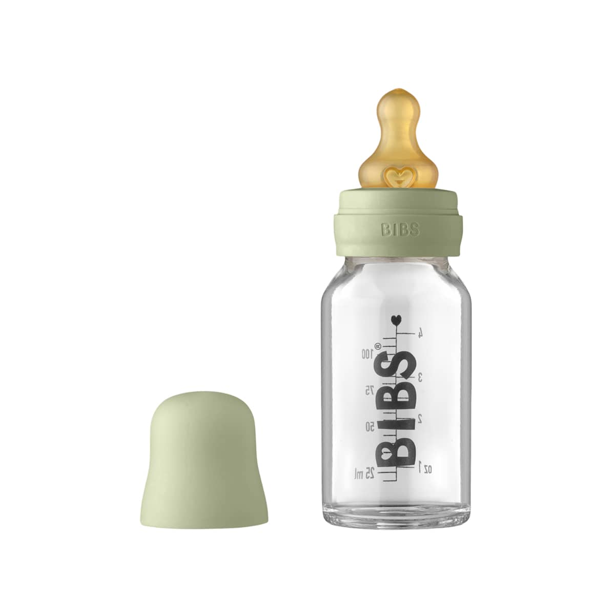 BIBS Baby Glass Bottle - 110ml - Sage