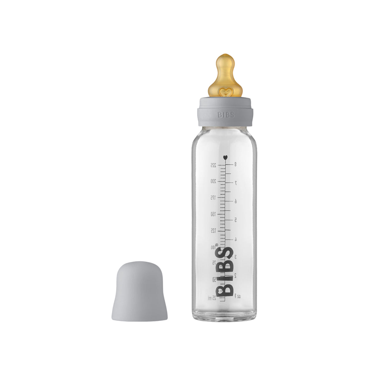 BIBS Baby Glass Bottle - 225ml - Cloud