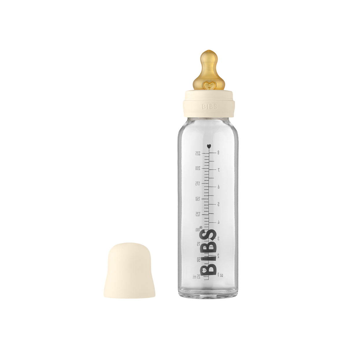 BIBS Baby Glass Bottle - 225ml - Ivory