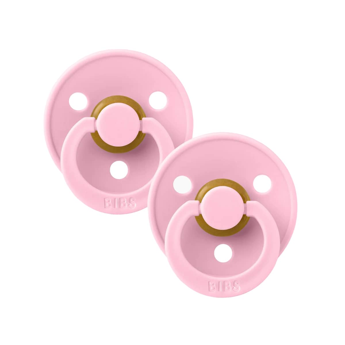 BIBS Colour Dummies - Round | Size 2 | Latex - Baby Pink
