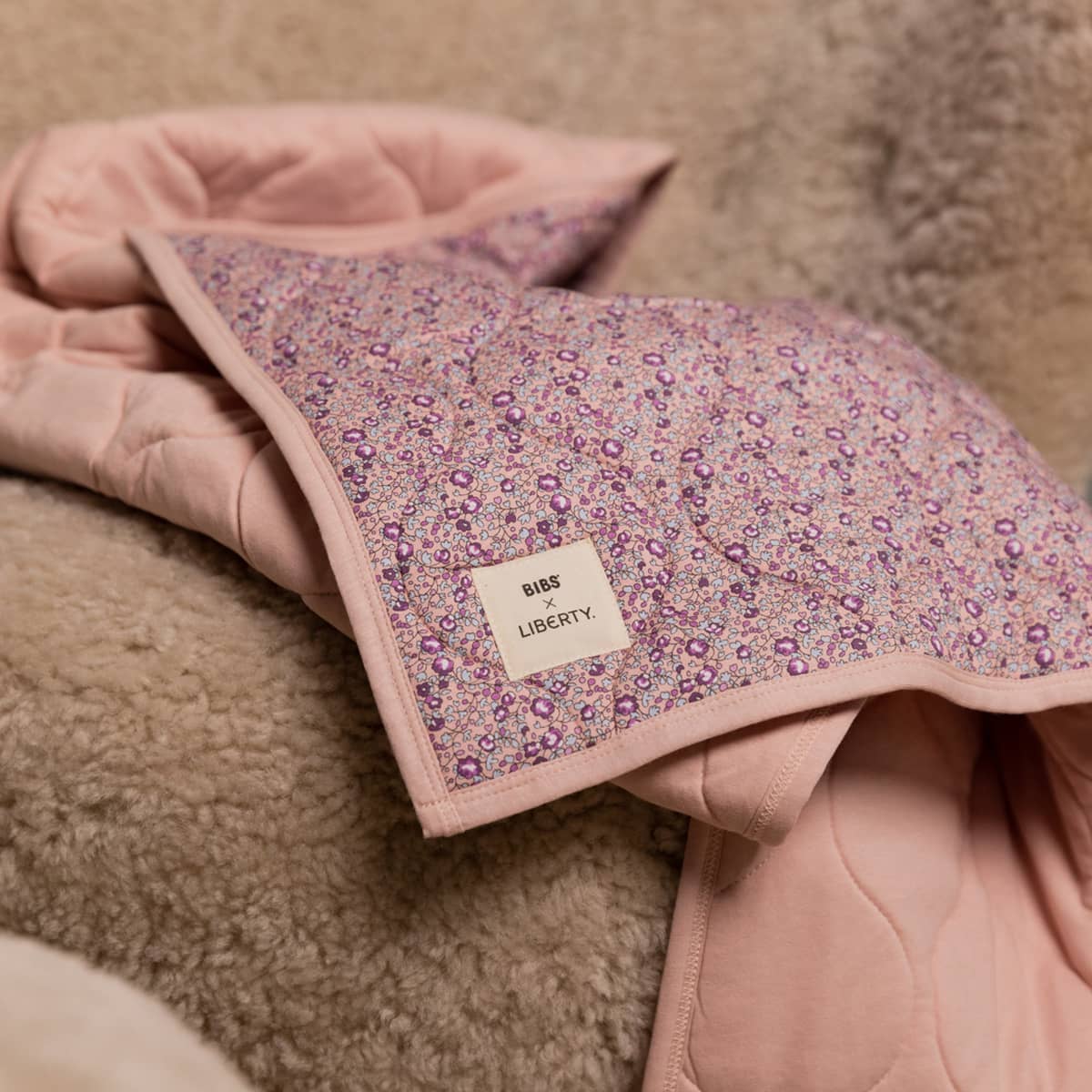 BIBS x LIBERTY Quilted Blanket - Eloise / Blush