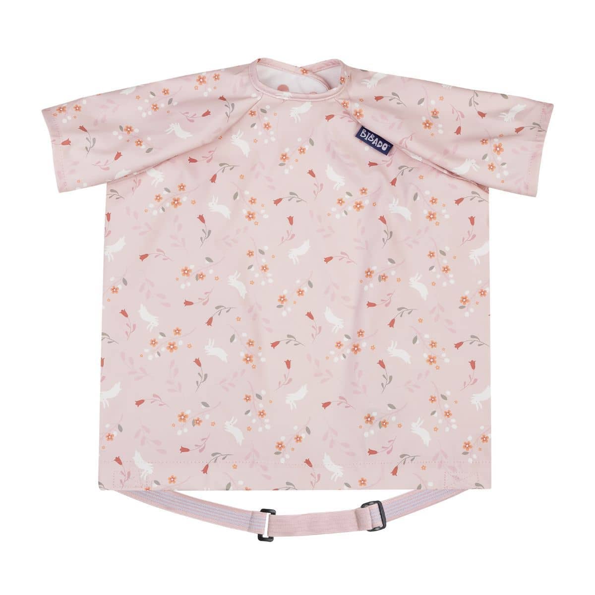 BIBaDO Baby Coverall Bib - Short Sleeve - Botanical Bunnies