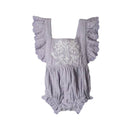 Babu Organic Muslin Embroidered Bodysuit - Evelyn - Mixed Berry
