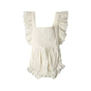 Babu Organic Muslin Embroidered Bodysuit - Everlyn - Vanilla