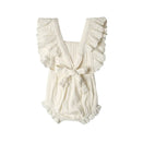 Babu Organic Muslin Embroidered Bodysuit - Everlyn - Vanilla