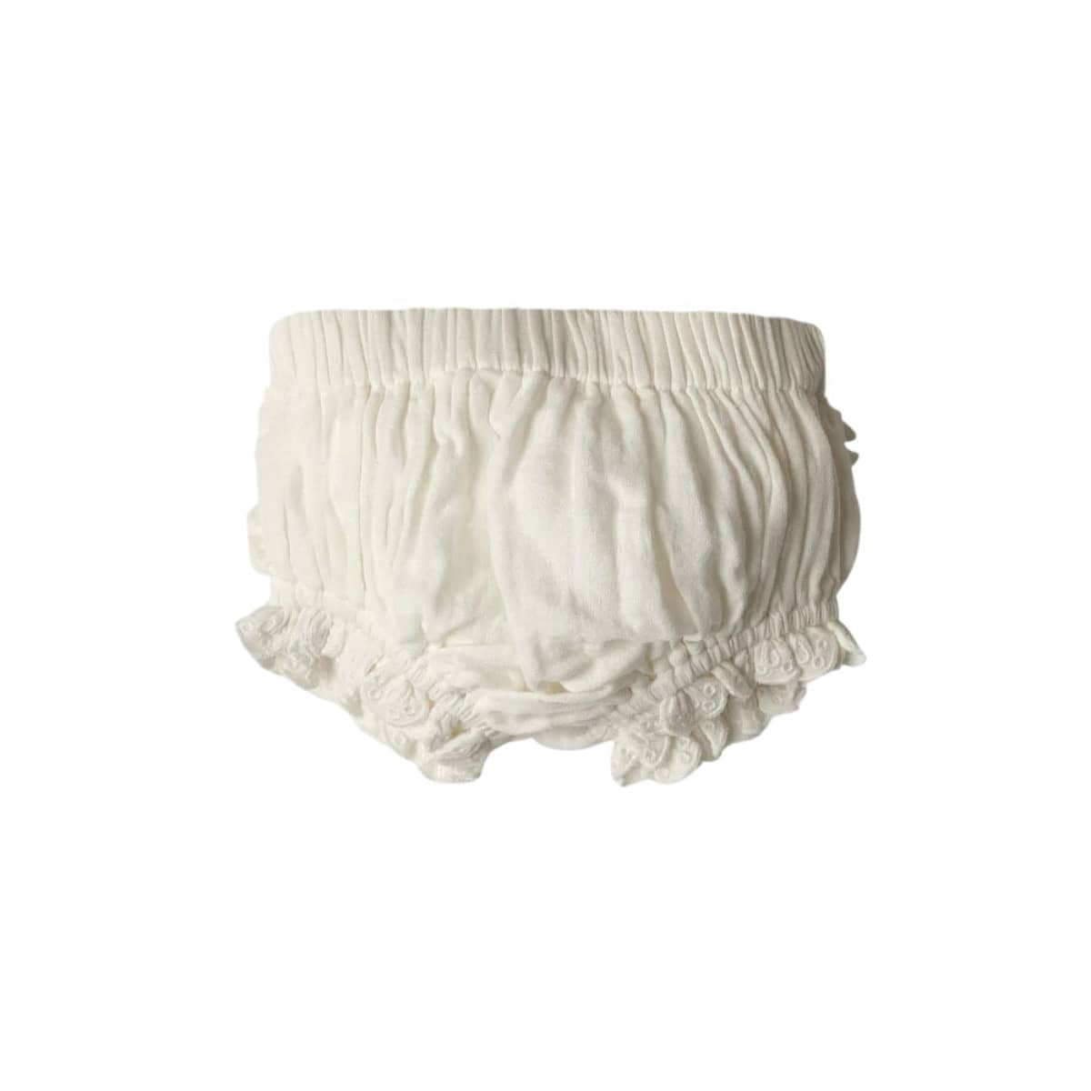 Babu Organic Muslin Ruffle Bloomers - Evelyn - Vanilla