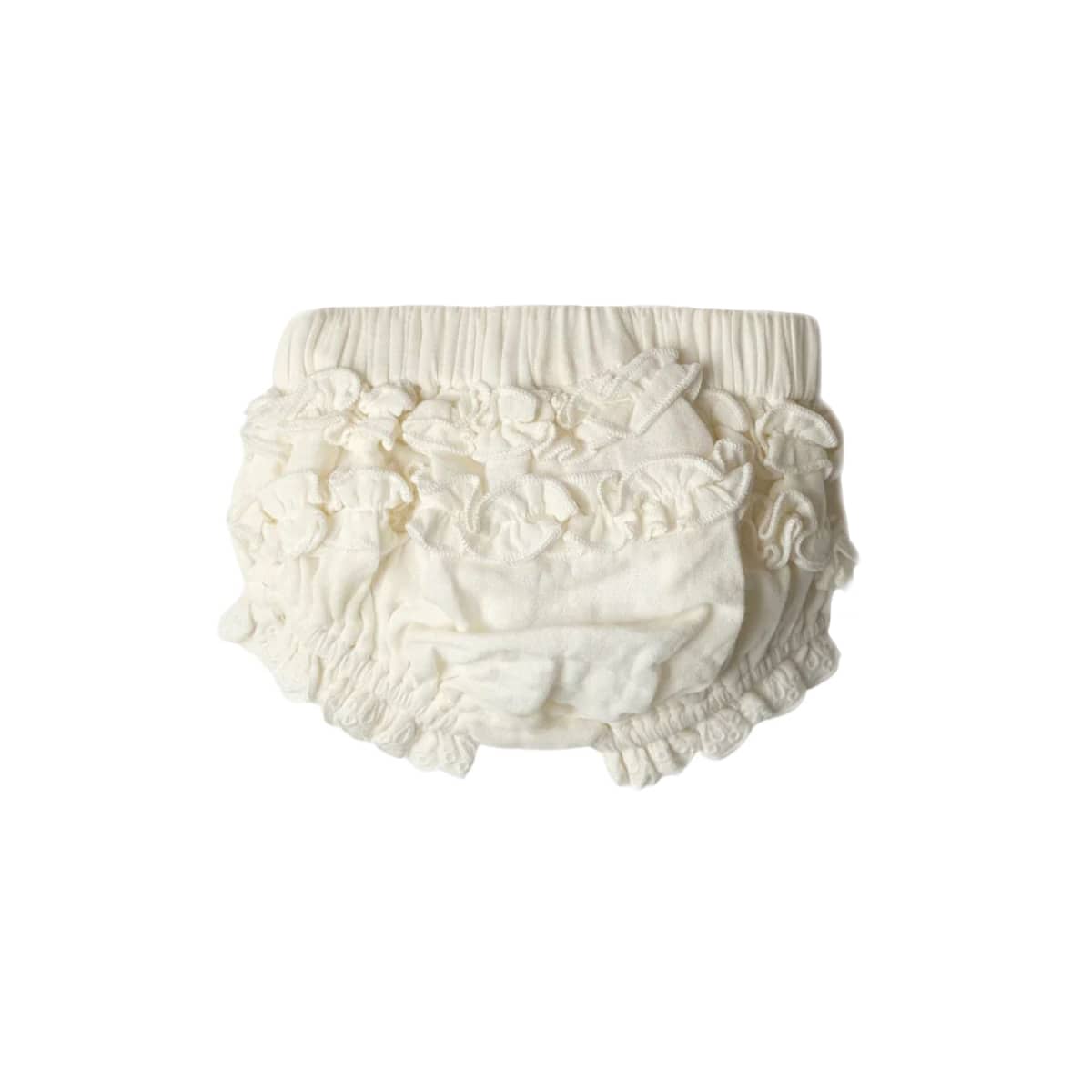 Babu Organic Muslin Ruffle Bloomers - Evelyn - Vanilla