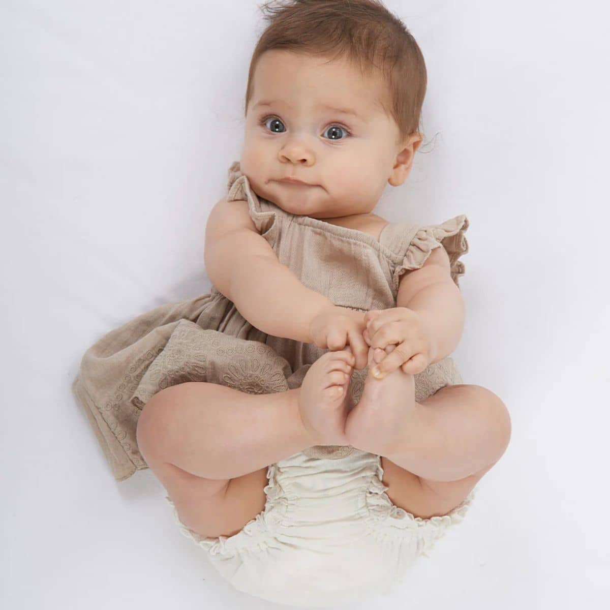 Babu Organic Muslin Sleeveless Dress - Mia - Oat