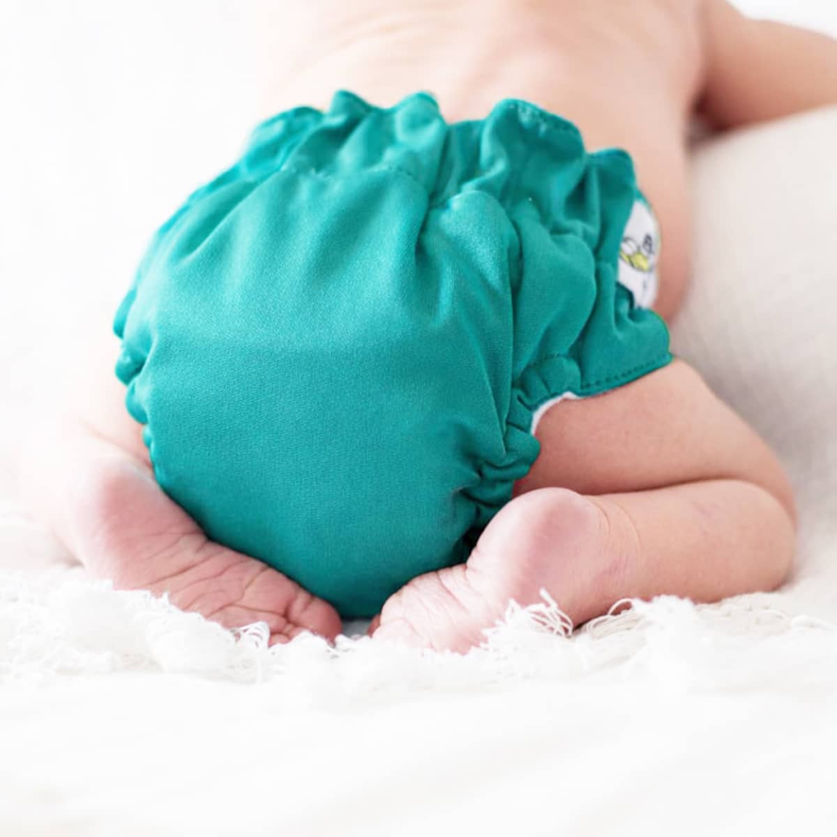 Baby BeeHinds Newborn AIO Cloth Nappy - Marine Green