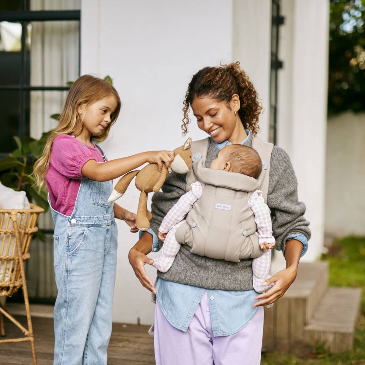 BabyBjorn Baby Carrier Hold - Sand Grey Brushed Woven