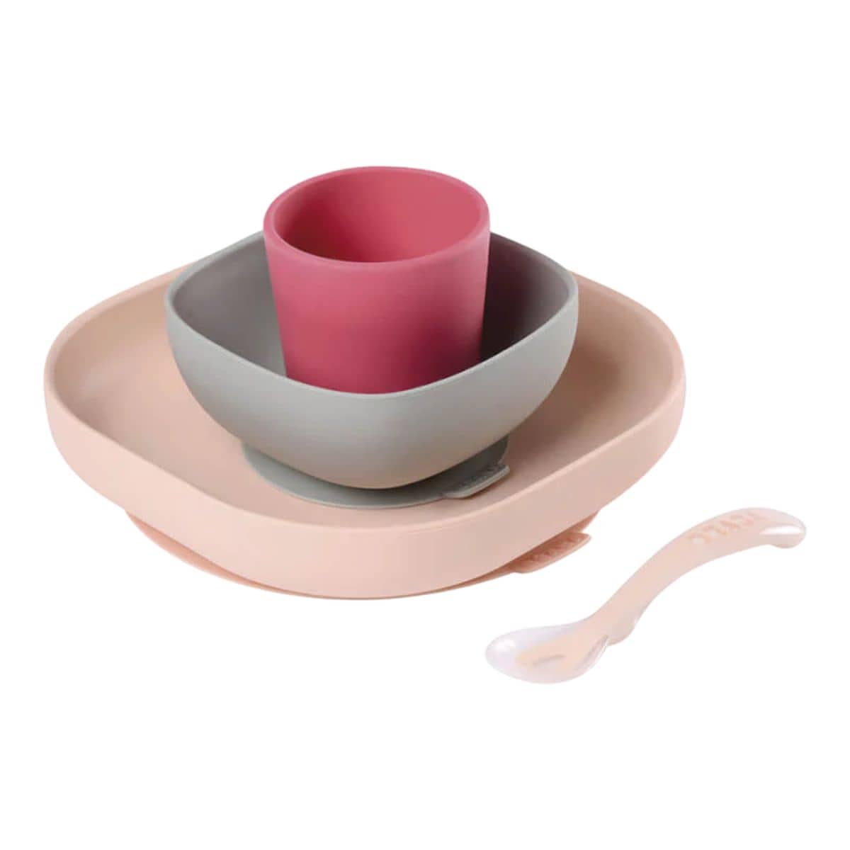 Beaba Silicone Suction Meal Set - Pink